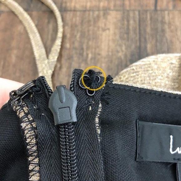 Lulus Metallic Gold Glitter Mermaid Maxi Dress Searching For You LMZ102 Size XL - Picture 8 of 8